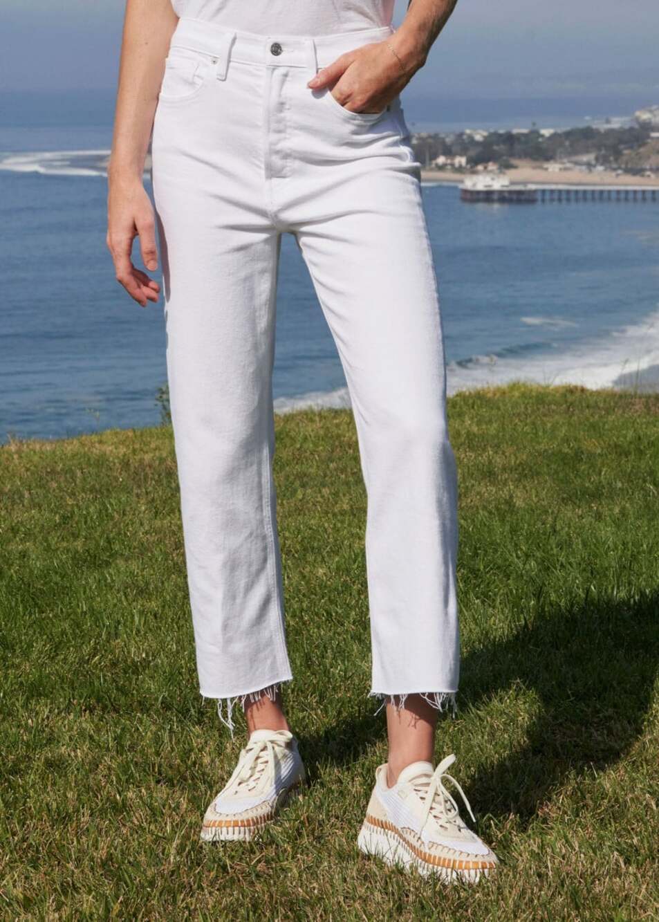 Frank & Eileen Monaghan Jeans in White Size 30 Italian Vintage Denim Mom Jeans